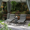 Outsunny Lot De 2 Chaises Longues Pliantes, Fauteuil De Bronzage Gris Clair