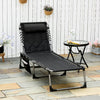 Chaise Longue De Jardin Outsunny, Chaise Longue Pliante Noire