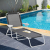Chaise Longue D'exterieur Outsunny Avec Dossier Reglable Sur 4 Niveaux Gris Fonce