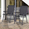 Ensemble De Chaises De Salle A Manger Pliantes A 2 Pieces Avec Accoudoirs, Noir