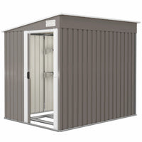Outsunny Abri De Rangement Exterieur 5 X 7 Pieds Avec Fondation, Gris Clair