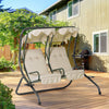 Outsunny Balancoire D'exterieur 2 Places Avec Auvent Et Coussins, Beige
