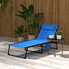 Outsunny Chaise Longue Pliante, Chaise Inclinable Et Rembourree, Bleu