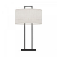 Lampe de table moderne noire de 25 po avec abat-jour texturé