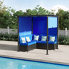 Outsunny Meubles De Terrasse Avec Canape Pergola Retractable, Bleu