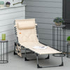 Chaise Longue D'exterieur Outsunny, Chaise Longue Pliante, Beige