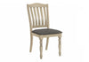Ensemble de 2 chaises de salle à manger de style transitionnel avec tissu gris antique et pattes en bois pour la cuisine et la salle à manger