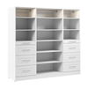 Système de garde-robe et pièce-penderie modulaire Florence de Bestar de 85 po avec éclairages à DEL, tablettes et tiroirs de style Shaker - blanc