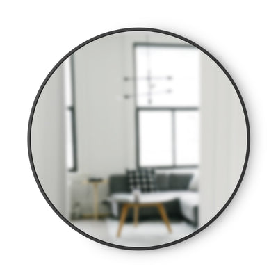 Umbra Hub Decorative Round 37" x 37" Wall Mirror - Black|Miroir mural rond décoratif Hub de Umbra de 37 po x 37 po - noir