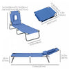Chaise Longue D'exterieur Adjustable Outsunny, Bleue