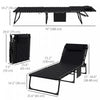 Outsunny Chaise Longue Pliante, Chaise Inclinable Et Rembourree, Noir