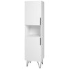 Armoire bibliothèque étroite Beekman de Manhattan Comfort de 17,51 po avec 5 tablettes - blanche