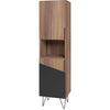 Armoire bibliothèque étroite Beekman de Manhattan Comfort de 17,51 po avec 5 tablettes - brune et noire