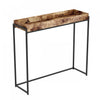 Console moderne de 40 po avec plateau encastré - bois recyclé brun avec métal noir
