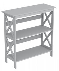Console de 32 po avec 2 tablettes de rangement - gris clair