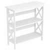 Console de 32 po avec 2 tablettes de rangement - blanche