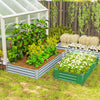 Outsunny Lit De Jardin Sureleve Galvanise 8x4x1pi, Fond Ouvert, Argent