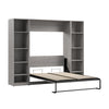 Lit double escamotable Claremont de Bestar à 10 tablettes - gris platine