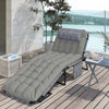 Outsunny Chaise Longue Pliante Avec Coussin, Chaise De Bronzage Inclinable, Gris