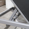 Chaise Longue Exterieure Outsunny, Chaise De Bronzage En Aluminium Pour Patio, Bleu