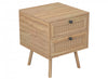 Table de bout avec 2 tiroirs - apparence de bois brun naturel