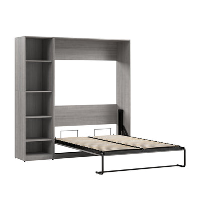 Bestar Claremont 5-Shelf Full Murphy Bed - Platinum Grey|Lit double escamotable Claremont de Bestar à 5 tablettes - gris platine