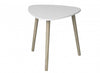 Table de bout avec pattes en pin - dessus blanc