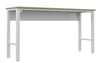 Table Fortress de Manhattan Comfort de 72,4 po en bois naturel et en acier pour le garage - blanc