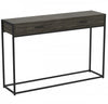 Console moderne de 48 po avec 2 tiroirs - bois gris foncé avec métal noir