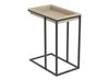 Table de bout en forme de C avec rainure encastrée - hêtre brun avec métal noir