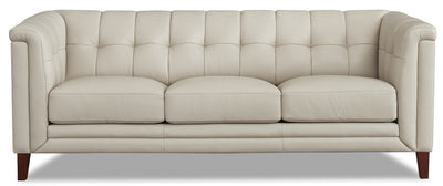 Hydeline Bodie Leather Sofa - Vanilla|Sofa Bodie de Hydeline en cuir - vanille