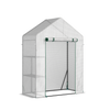 Outsunny 56\"x29\" Serre Pour L'exterieur, Serre Portative Pour Le Jardinage Avec Etagere A Deux Niveaux, Porte A Glissiere Enroulable, Couverture En Pe, Verte.