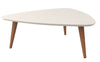 Grande table à café triangulaire Utopia de Manhattan Comfort de 17,51 po avec pattes évasées - blanc cassé et crème d’érable