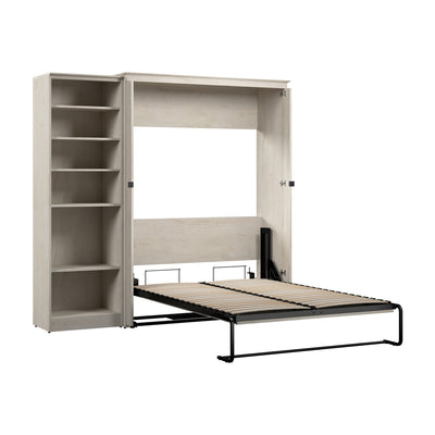 Bestar Key West Full Murphy Bed with Closet Organizer (88 W) - Linen White Oak|Lit double escamotable Key West de Bestar de 88 po (L) avec organisateur de garde-robe - blanc chêne lin