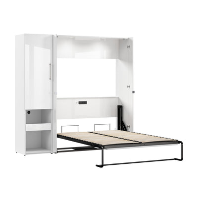 Bestar Avalon Full Murphy Bed & Storage Cabinet with Pull-Out Shelf (81 W)|Lit double escamotable Avalon de Bestar de 81 po (L) avec armoire de rangement et tablette coulissante
