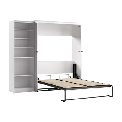 Bestar Key West Full Murphy Bed with Closet Organizer (88 W) - Pure White Oak|Lit double escamotable Key West de Bestar de 88 po (L) avec organisateur de garde-robe - blanc chêne solide