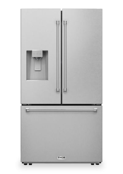 Thor Kitchen 36” 28.9 Cu. Ft. French Door Refrigerator – Fingerprint Resistant Stainless Steel - TRF3628FFD | Réfrigérateur Thor Kitchen de 28,9 pi3 et de 36 po à portes françaises - acier inoxydable résistant aux traces de doigts - TRF3628FFD