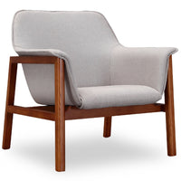 Fauteuil d’appoint Miller de Manhattan Comfort en lin tissé - gris et noyer