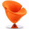 Fauteuil d’appoint pivotant Tulip de Manhattan Comfort en chrome poli et en velours - orange
