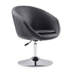Chaise d’appoint Hopper de Manhattan Comfort à hauteur réglable en chrome poli et en similicuir - noire
