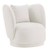 Fauteuil d’appoint contemporain Siri de Manhattan Comfort en lin tissé avec coussins - crème