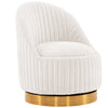 Fauteuil d’appoint pivotant moderne Leela de Manhattan Comfort en chenille - crème
