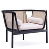 Fauteuil d’appoint Versailles de Manhattan Comfort - noir, canne naturel et crème