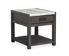 Table de bout Alders de 22 po avec dessus en marbre et rangement - noir Ravenwood