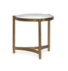 Table de bout Arlington de 23,88 po avec dessus en verre - laiton vieilli
