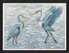 Œuvre d’art en verre mat encadrée « Blue Pelicans » - 26 po x 34 po