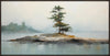 Œuvre d’art tactile en acrylique encadrée « Lone Tree » - 25 po x 49 po