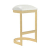 Tabouret bar Aura de Manhattan Comfort de 28,54 po en laiton poli et en acier inoxydable - blanc
