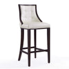Tabouret bar Fifth Avenue de Manhattan Comfort de 45 po en hêtre - blanc perle et noyer