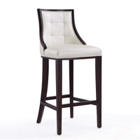Tabouret bar Fifth Avenue de Manhattan Comfort de 45 po en hêtre - blanc perle et noyer